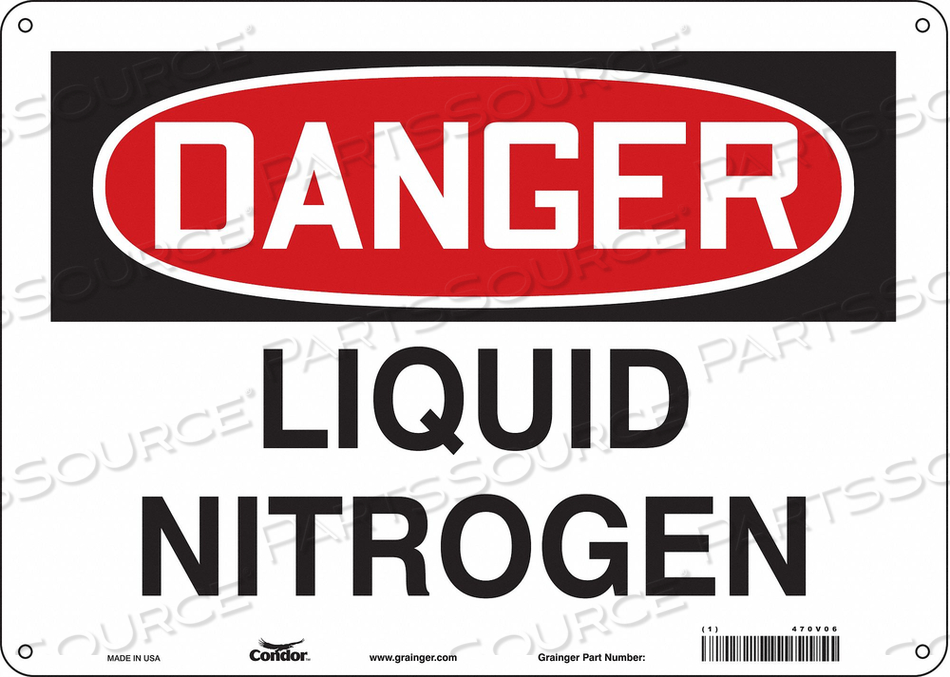 SAFETY SIGN, HORIZONTAL RECTANGLE, NUMBER OF PRINTED SIDES 1, ENGLISH, SIGN FORMAT TRADITIONAL OSHA, SIGN LEGEND LIQUID NITROGEN, SIGN LEGEN by Condor SAFETY SIGN, HORIZONTAL RECTANGLE, NUMBER OF PRINTED SIDES 1, ENGLISH, SIGN FORMAT TRADITIONAL OSHA, SIGN LEGEND LIQUID NITROGEN, SIGN LEGEN by Condor