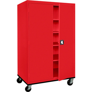 MOBILE STORAGE CABINET TA4R462472 - 46X24X78, RED by Sandusky Lee Cabinets