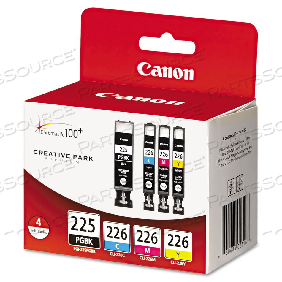 4530B008AA (PGI-225, CLI-226) INK, CYAN/MAGENTA/PIGMENT BLACK/YELLOW by Canon (Consumer Electronics)