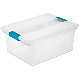 DEEP CLIP CLEAR STORAGE BOX WITH LATCHED LID - 14"L X 11"W X 6-1/4"H by Sterilite