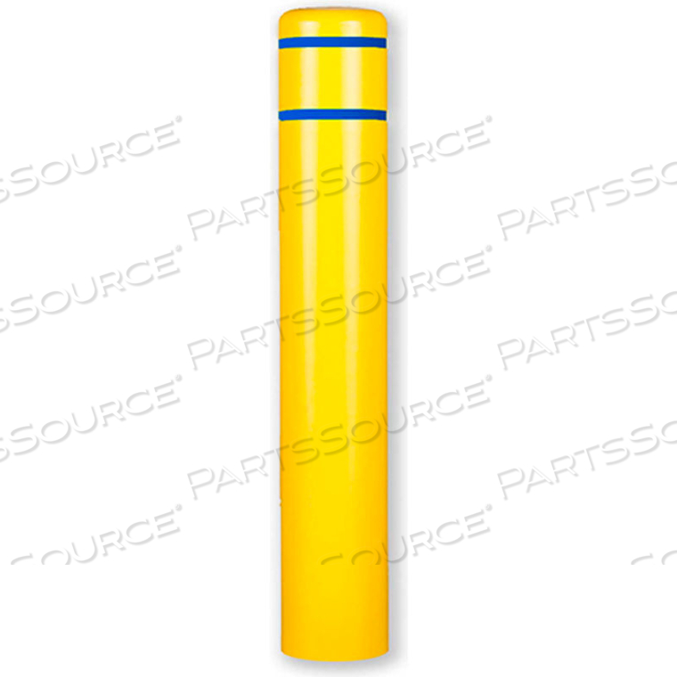 BOLLARD COVER 10 7/8" DIA. X 60" H, YELLOW/BLUE TAPE by Post Guard