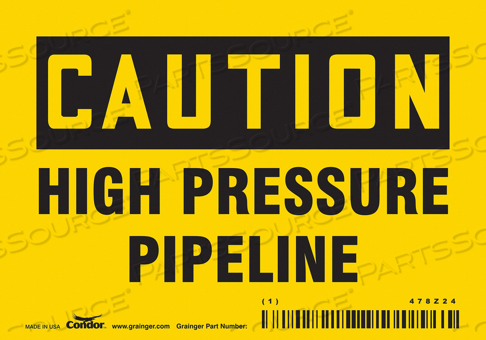 SAFETY SIGN 5 WX3-1/2 H 0.004 THICK 
