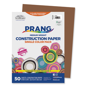 SUNWORKS CONSTRUCTION PAPER, 58 LB TEXT WEIGHT, 9 X 12, BROWN, 50/PACK by Prang SUNWORKS CONSTRUCTION PAPER, 58 LB TEXT WEIGHT, 9 X 12, BROWN, 50/PACK by Prang