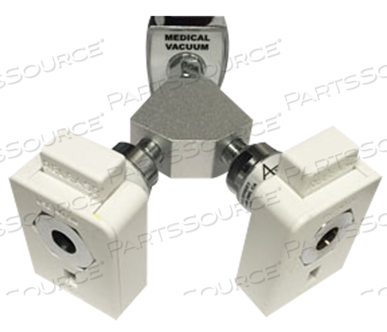 Y-BLOCK COUPLER, 1/8 IN FNPT, VACUUM, WHITE by Ohio Medical, LLC