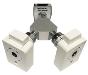 Y-BLOCK COUPLER, 1/8 IN FNPT, VACUUM, WHITE by Ohio Medical, LLC