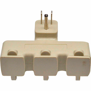 GOGREEN POWER 3 OUTLET TRI-TAP ADAPTER WITH COVERS, - BEIGE by Perf Power Go Green