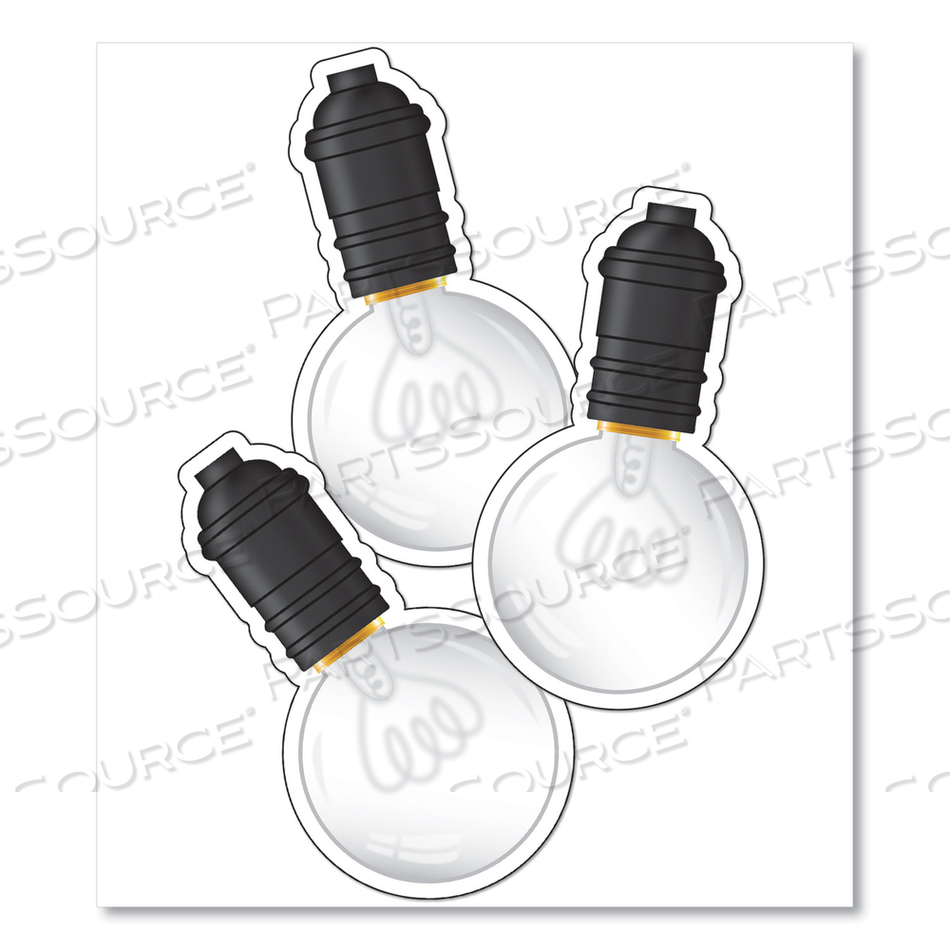 SINGLE DESIGN CUT-OUTS, LIGHT BULBS, 3.5" X 6.25", BLACK/WHITE, 36/PACK 