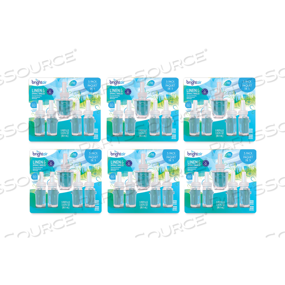 ELECTRIC SCENTED OIL AIR FRESHENER REFILL, LINEN AND SPRING BREEZE, 0.67 OZ BOTTLE by Bright Air ELECTRIC SCENTED OIL AIR FRESHENER REFILL, LINEN AND SPRING BREEZE, 0.67 OZ BOTTLE by Bright Air