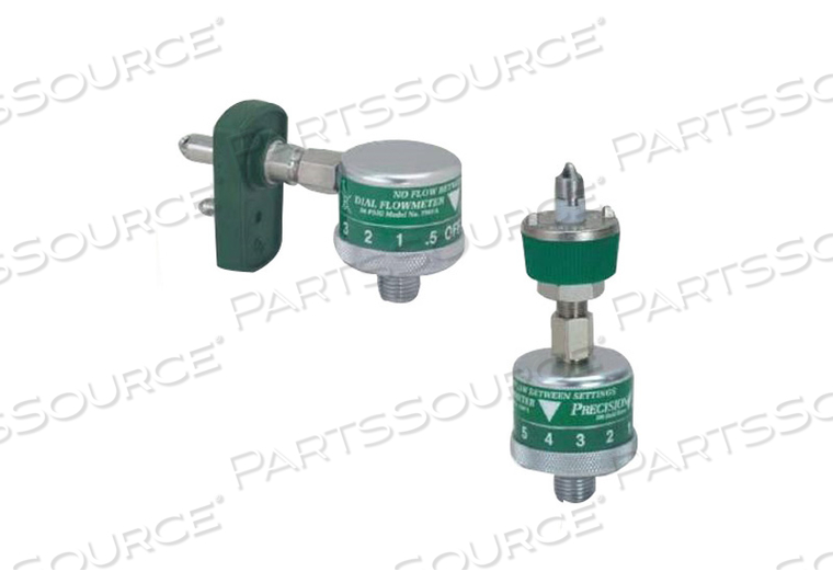 DIAL OXYGEN FLOWMETER, 0 TO 15 LPM FLOW, NPTF, 1/8 IN, 50 PSI, 0.5, 1, 2, 3, 4, 5, 6, 8, 10, 15 FLUSH GRADUATION, +/-10% by Precision Medical, Inc.