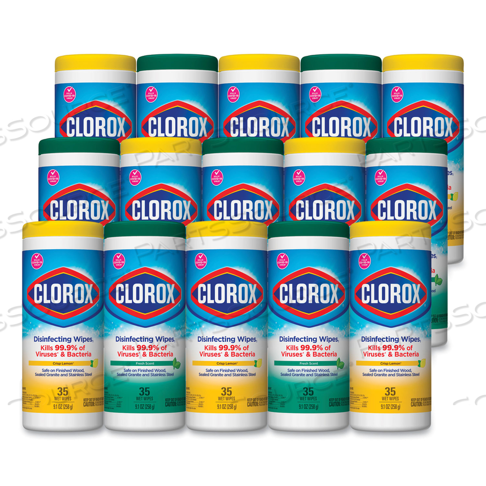 DISINFECTING WIPES, 7 X 8, FRESH SCENT/CITRUS BLEND, 35/CANISTER by Clorox DISINFECTING WIPES, 7 X 8, FRESH SCENT/CITRUS BLEND, 35/CANISTER by Clorox