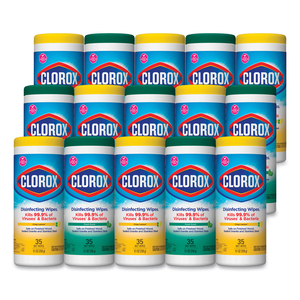 DISINFECTING WIPES, 7 X 8, FRESH SCENT/CITRUS BLEND, 35/CANISTER, 3/PACK, 5 PACKS/CARTON by Clorox DISINFECTING WIPES, 7 X 8, FRESH SCENT/CITRUS BLEND, 35/CANISTER, 3/PACK, 5 PACKS/CARTON by Clorox