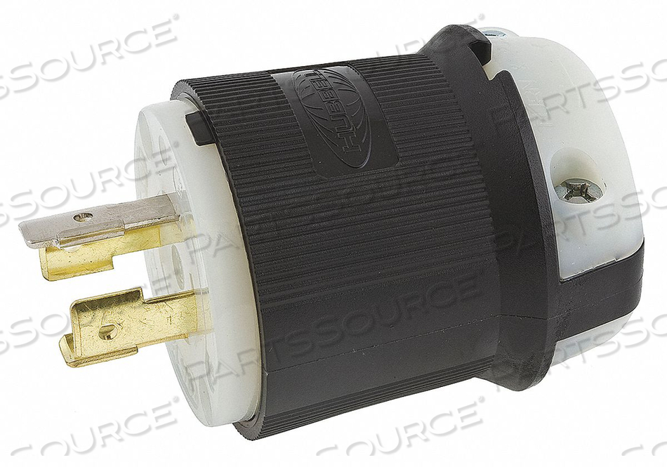 LOCKING PLUG, 20A, 120/208V 3 PHASEY, 3P 4W NYLON BLACK/WHITE by Hubbell Incorporated, Wiring Device-Kellums LOCKING PLUG, 20A, 120/208V 3 PHASEY, 3P 4W NYLON BLACK/WHITE by Hubbell Incorporated, Wiring Device-Kellums