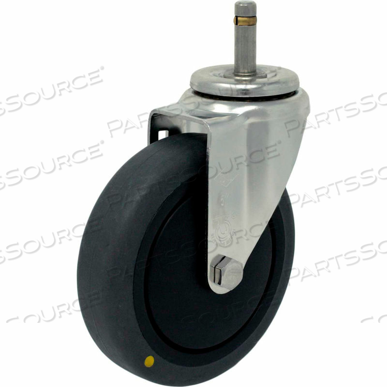 CASTERS SWIVEL STEM CASTER - 4"DIA. COND. THERMO RUBBER W/ 1-3/8"H STEM & GRIP RING 