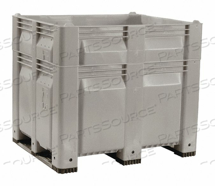MACX HEIGHTENED PALLET CONTAINER SOLID WALL 48X40X46 GRAY 1500 LB. CAPACITY by Decade Products