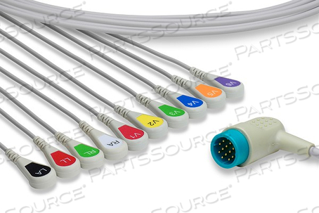 10 LEAD SNAP ECG CABLE 