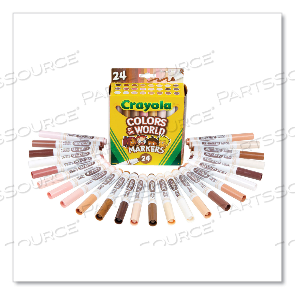 COLORS OF THE WORLD PERMANENT MARKERS, BROAD BULLET TIP, ASSORTED COLORS by Crayola
