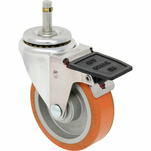 CASTERS SWIVEL STEM CASTER - 4"DIA. STEROLIZER, BORE WITH TOP LOCK, 1-3/8"H STEM by Superior Casters, Inc.