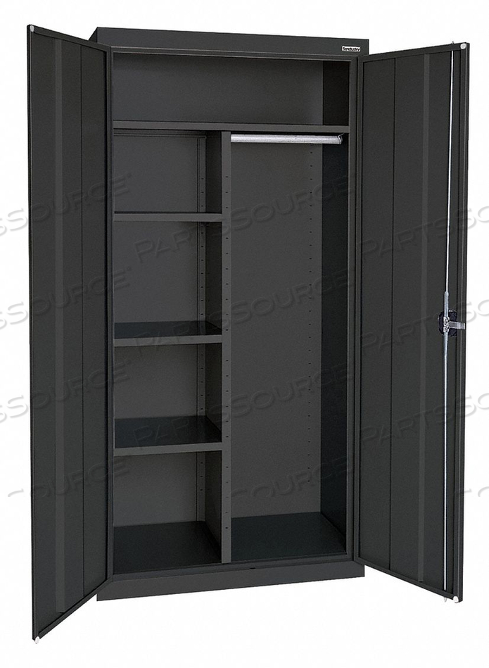 COMBO WARDROBE CABINET 72 H 36 W BLACK by Sandusky Lee Cabinets