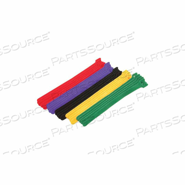 HOOK & LOOP CABLE TIE ASSORTMENT, 8"L X 1/2"W, ASSORTED by Eclipse Enterprises, Inc.