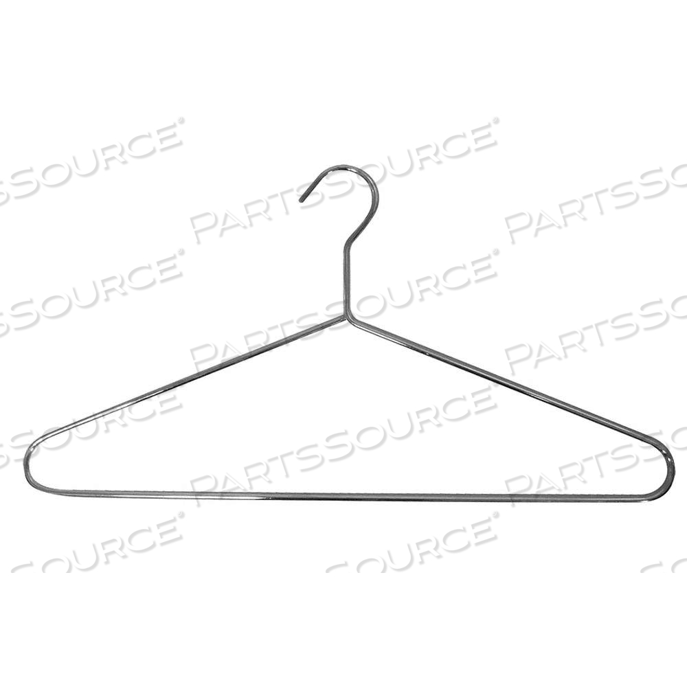 CLOTHES HANGER, OPEN HOOK, STEEL, 9 1/4 IN HT, 17 IN WD, SILVER, 3/16 IN THICK by Approved Vendor