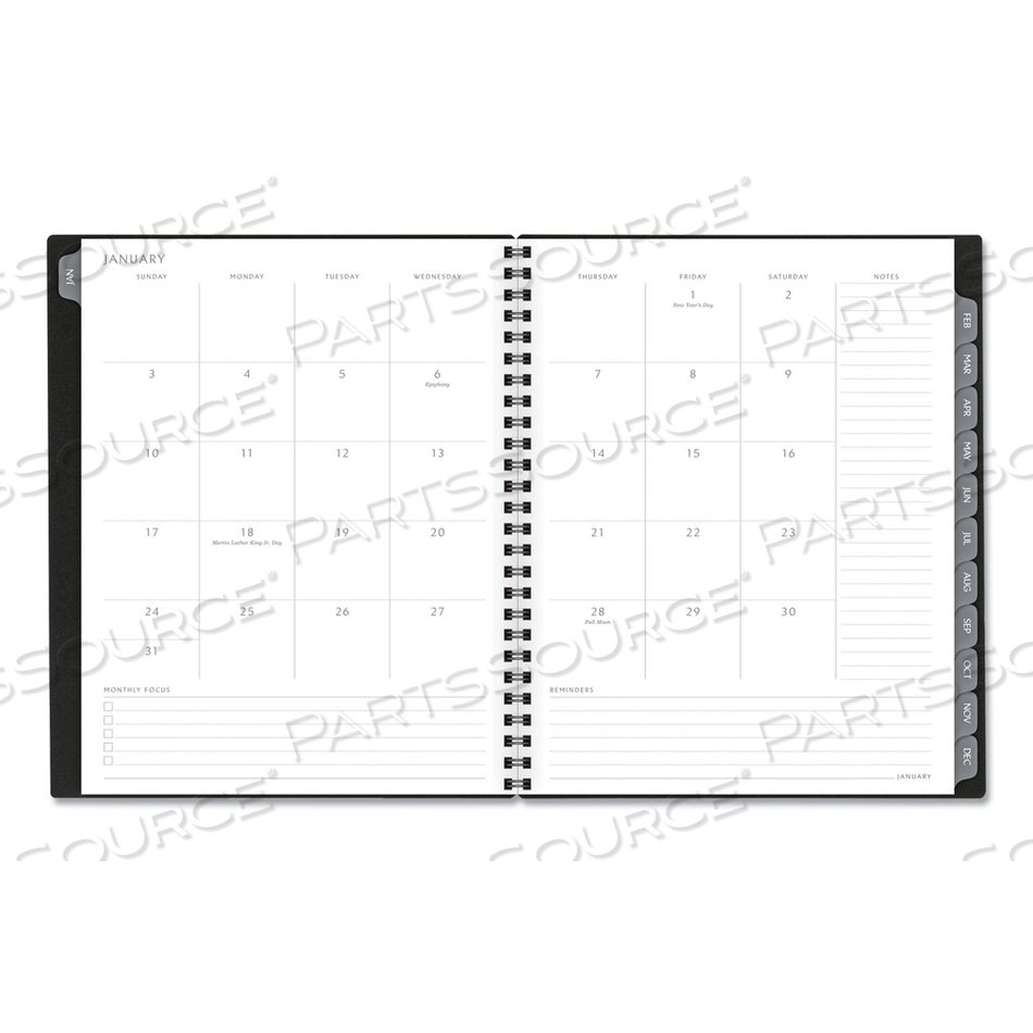 ELEVATION POLY WEEKLY/MONTHLY PLANNER, 8.75 X 7, BLACK COVER, 12-MONTH (JAN TO DEC): 2023 