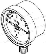 VACUUM GAUGE, 1/8 IN- 27 MPT, 1.5 IN DIA, 0 TO 30 INHG, BOTTOM MOUNTING 