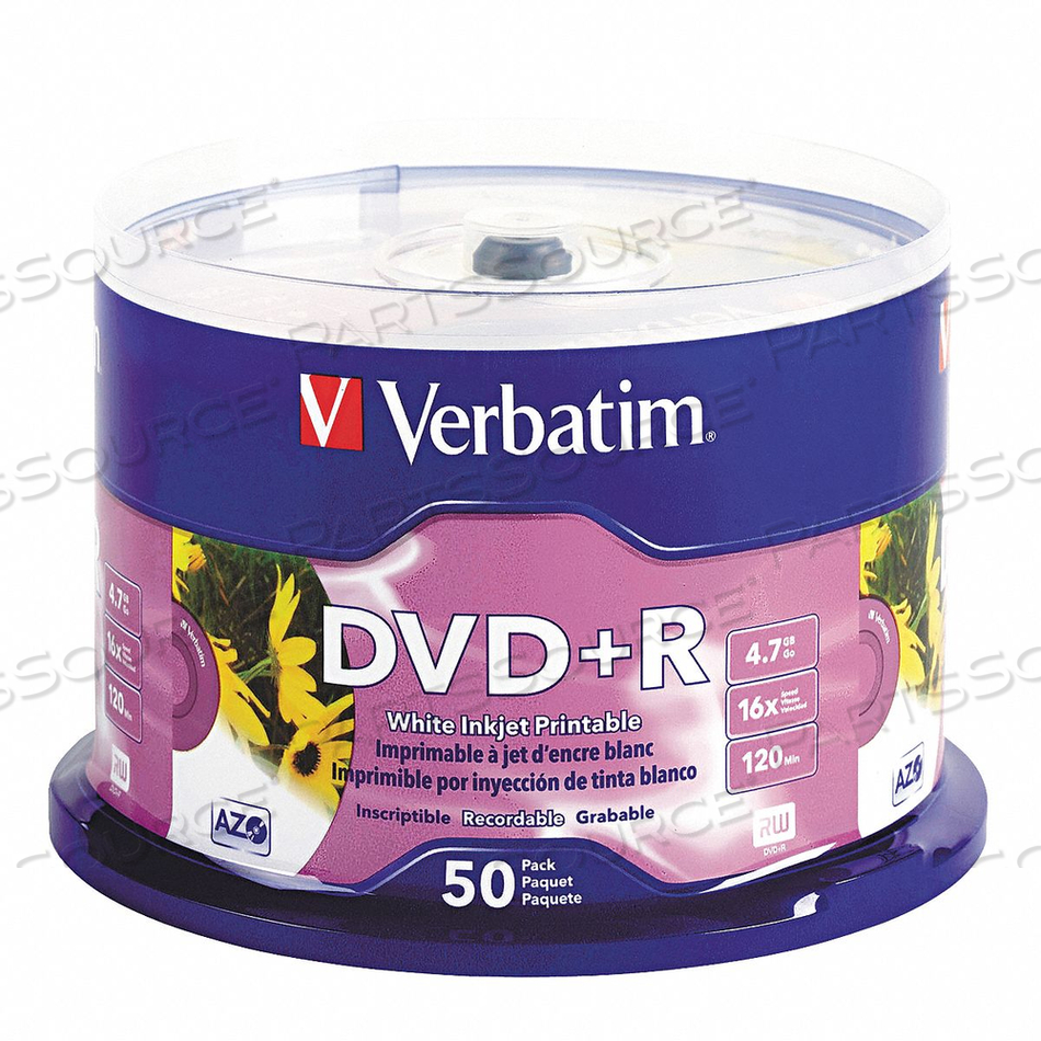 DVD+R DISC 4.70 GB 120 MIN 16X PK50 