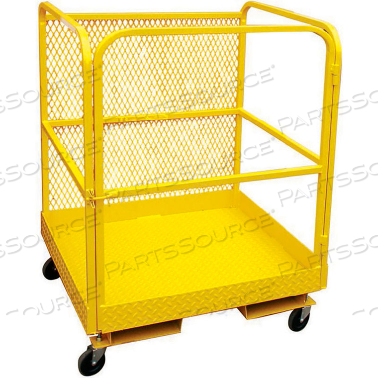 36" STEEL FORKLIFT PLATFORM WITH CAGE RISER 