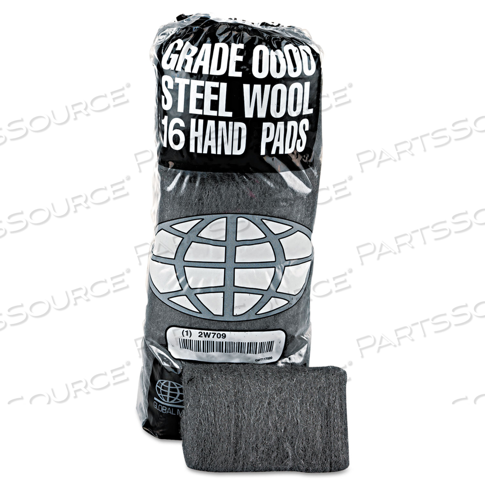 INDUSTRIAL-QUALITY STEEL WOOL HAND PADS, #0000 SUPER FINE, STEEL GRAY, 16 PADS/SLEEVE by GMT INDUSTRIAL-QUALITY STEEL WOOL HAND PADS, #0000 SUPER FINE, STEEL GRAY, 16 PADS/SLEEVE by GMT
