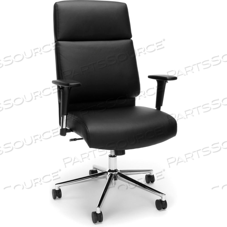 BONDED LEATHER MANAGER CHAIR, HIGH BACK OFFICE CHAIR FOR COMPUTER DESK, IN BLACK () 