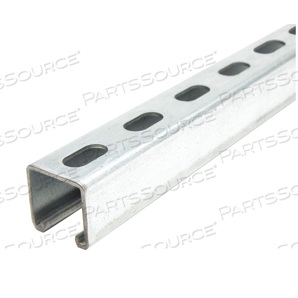 STRUT CHANNEL - SLOTTED, STEEL, PRE-GALVANIZED, 12 GA GAUGE, 18 IN OVERALL LG, SILVER by Approved Vendor