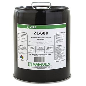 ZYGLO ZL-60D WATER WASHABLE FLUORESCENT PENETRANT, 5 GAL, PAIL by Magnaflux