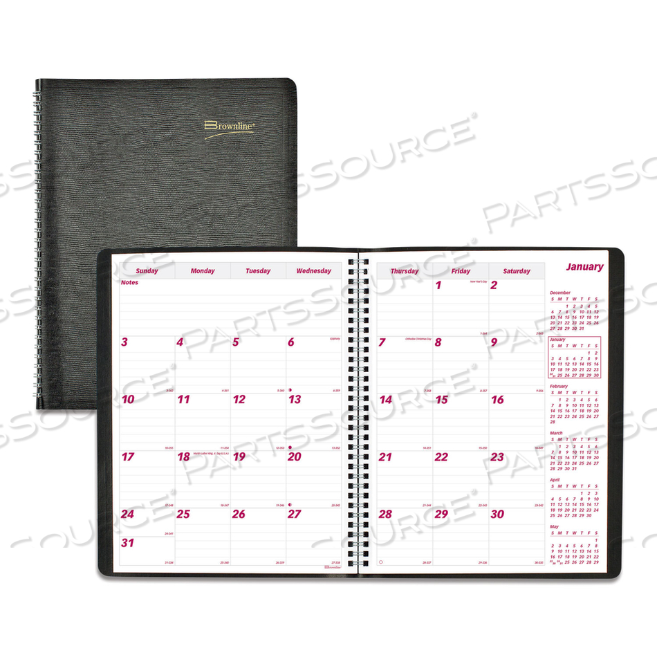ESSENTIAL COLLECTION 14-MONTH RULED MONTHLY PLANNER, 11 X 8.5, BLACK COVER, 14-MONTH (DEC TO JAN): 2022 TO 2024 by Brownline