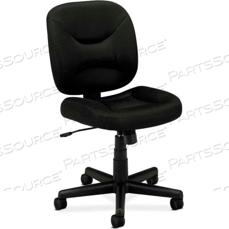 BASYX BY HON ARMLESS TASK CHAIR - FABRIC - LOW BACK - BLACK 