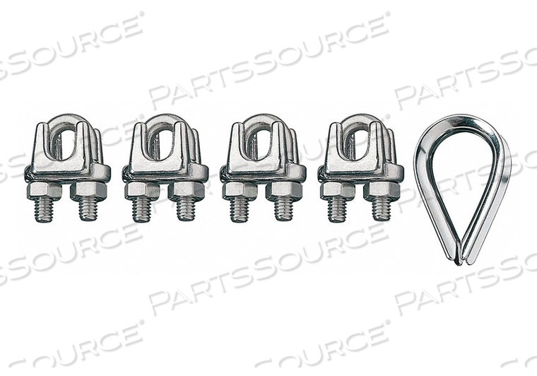 WIRE ROPE CLIP AND THIMBLE KIT 3/4 IN by Ronstan