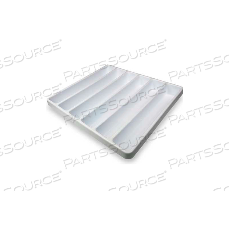 WHITE POLYSTYRENE BIG 6 COMPARTMENT DRAWER ORGANIZER, 19"W X 18"D X 2"H by TrippNT, Inc
