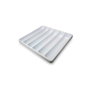 WHITE POLYSTYRENE BIG 6 COMPARTMENT DRAWER ORGANIZER, 19"W X 18"D X 2"H by TrippNT, Inc