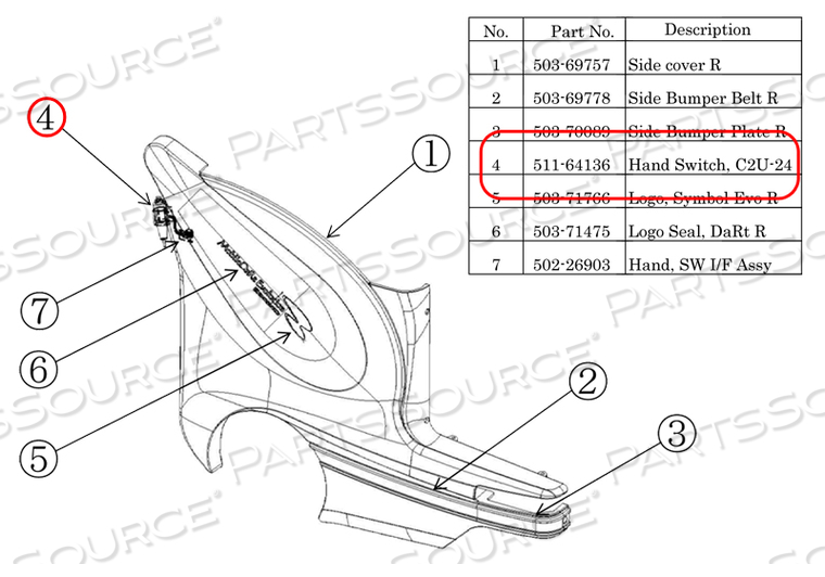 NON-LIGHTED HAND SWITCH by FUJIFILM Healthcare Americas Corporation