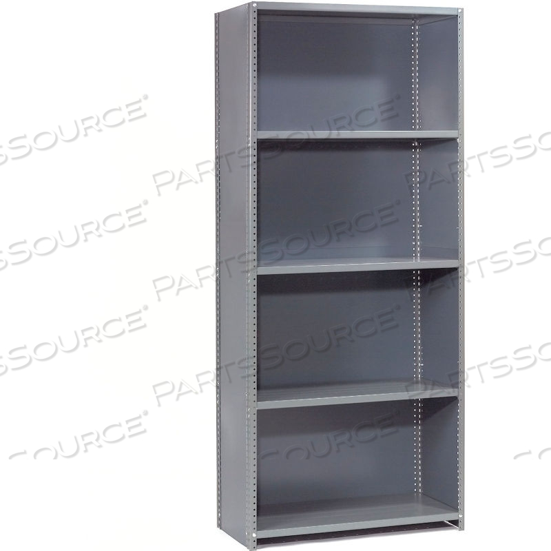 STEEL SHELVING 18 GA 48" WX24" DX97" H CLOSED CLIP 5 SHELVES ADD-ON by Approved Vendor