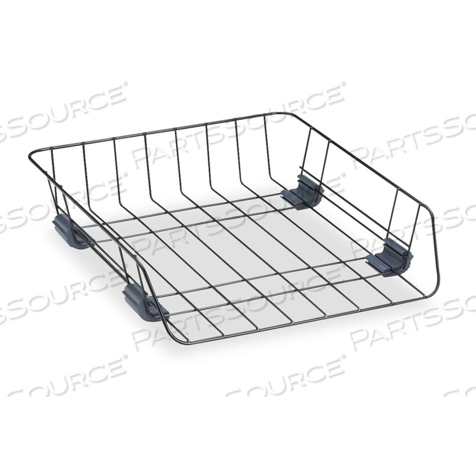 FRONT-LOAD WIRE DESK TRAY, 1 SECTION, LETTER SIZE FILES, 10.88" X 12.63" X 2.63", BLACK 