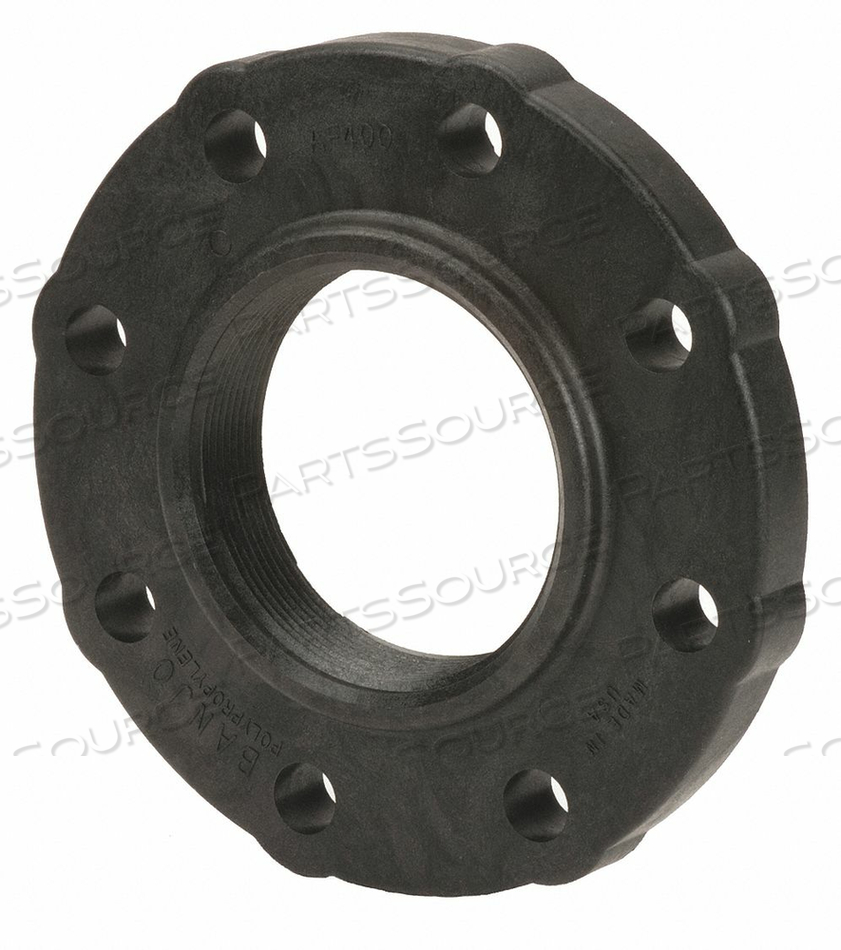 FLANGE, 4 IN FITTING PIPE SIZE, SCHEDULE 80, FEMALE NPT, 150 PSI, 8 BOLT HOLES, BLACK by Banjo