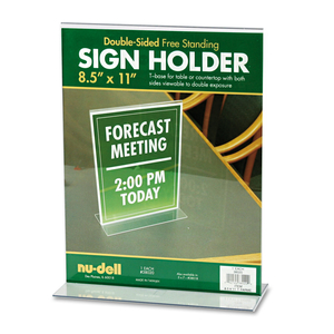 ACRYLIC SIGN HOLDER, 8.5 X 11, CLEAR by Nudell Office Products