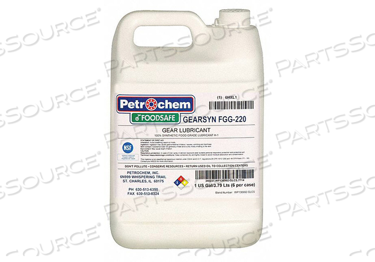 FOOD GRADE SYNTHETIC GEAR OIL ISO 220 by Petrochem FOOD GRADE SYNTHETIC GEAR OIL ISO 220 by Petrochem