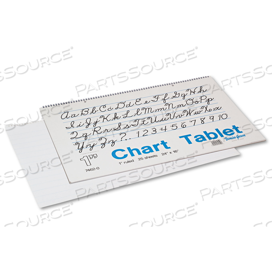 CHART TABLETS, PRESENTATION FORMAT (1" RULE), 24 X 16, WHITE, 25 SHEETS by Pacon