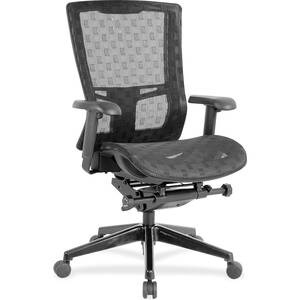 CHECKERBOARD DESIGN HIGH-BACK MESH CHAIR - BLACK by Lorell