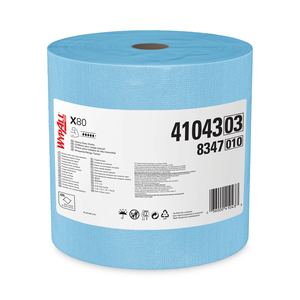 POWER CLEAN X80 HEAVY DUTY CLOTHS, JUMBO ROLL, 12.4 X 12.2, BLUE, 475/ROLL by WypAll POWER CLEAN X80 HEAVY DUTY CLOTHS, JUMBO ROLL, 12.4 X 12.2, BLUE, 475/ROLL by WypAll