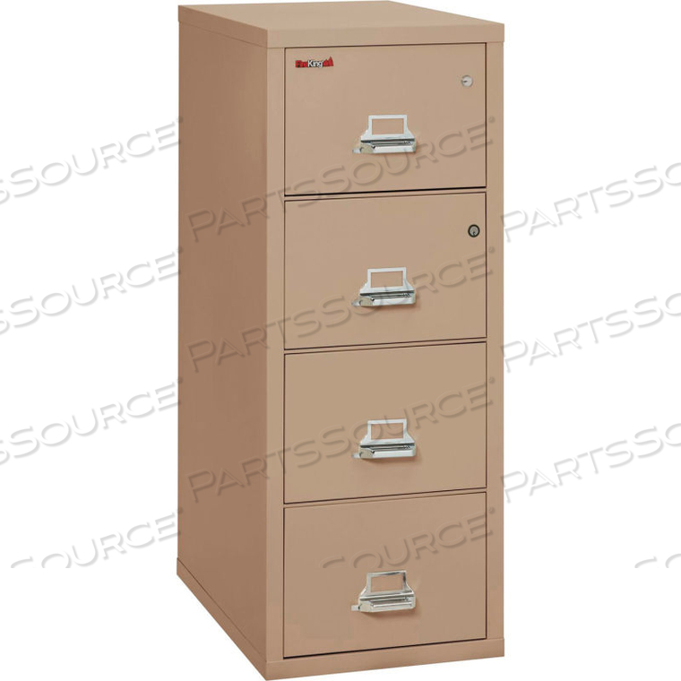 FIREPROOF 4 DRAWER VERTICAL SAFE-IN-FILE LEGAL 20-13/16"WX31-9/16"DX52-3/4"H TAN by Fire King