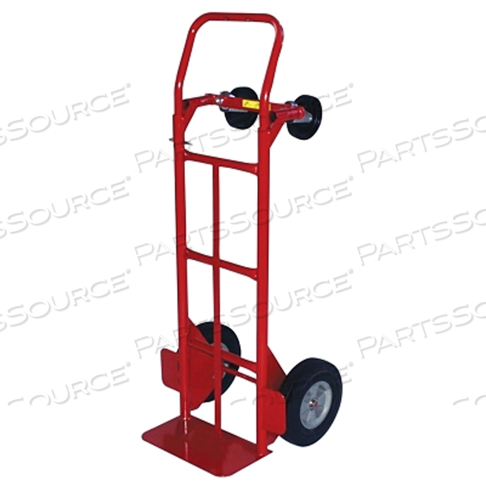 2-POSITION CONVERTIBLE HAND TRUCK, 800 LB LOAD CAP, 8 IN X 14 IN TOE PLATE, FLOW BACK HANDLE, SOLID PUNCTURE PROOF WHEELS by Milwaukee Hand Trucks 2-POSITION CONVERTIBLE HAND TRUCK, 800 LB LOAD CAP, 8 IN X 14 IN TOE PLATE, FLOW BACK HANDLE, SOLID PUNCTURE PROOF WHEELS by Milwaukee Hand Trucks