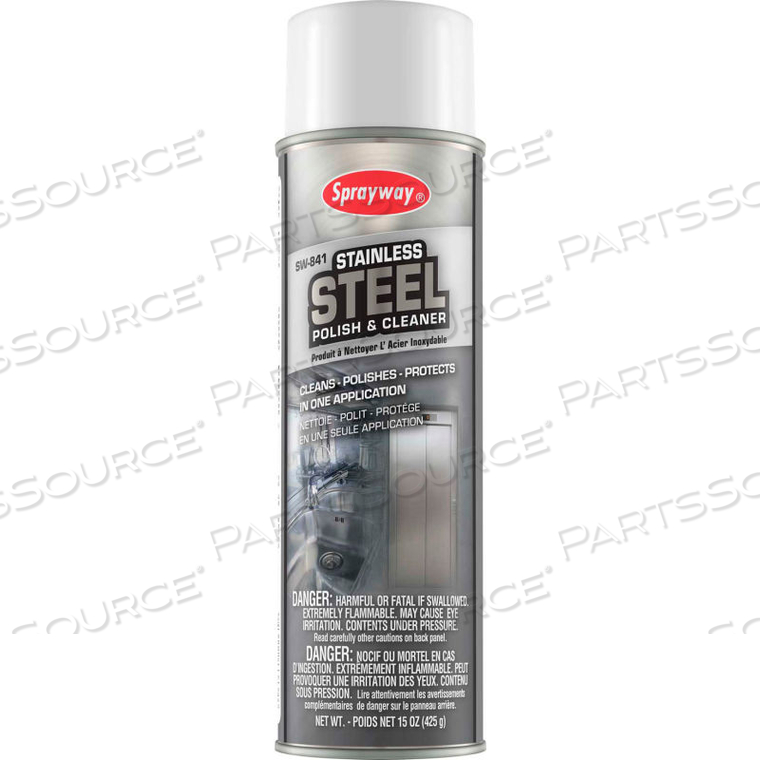 STAINLESS STEEL CLEANER & POLISH, 20 OZ. AEROSOL CAN 