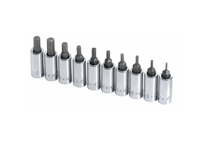 SOCKET BIT SET 1/4 IN DR 10 PIECE HEX by SK Professional Tools